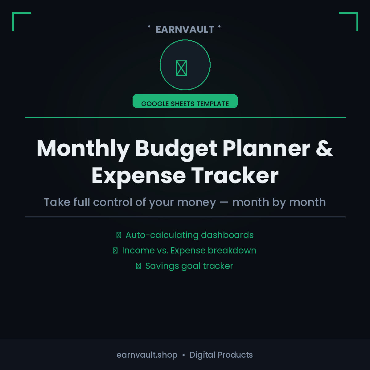Monthly Budget Planner & Expense Tracker (Google Sheets Template)