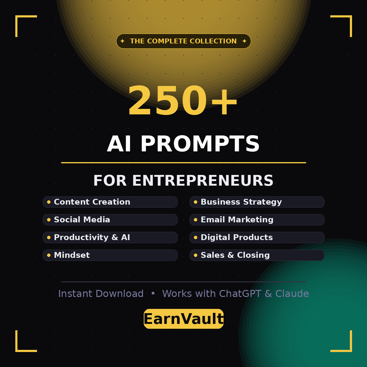 250+ AI Prompt Pack for Entrepreneurs — ChatGPT & Claude Ready